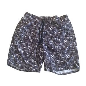 Islander Swim Trunks Men XL Black Mesh Lined Surf Skull‎ Print Beach Pool Board